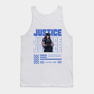 Muscular Police Anime Style Design | JUSTICE Tank Top